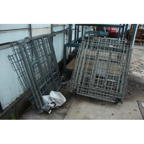 1704 - 2 CAGE PALLETS & A BAG OF NUTS & BOLTS NO VAT