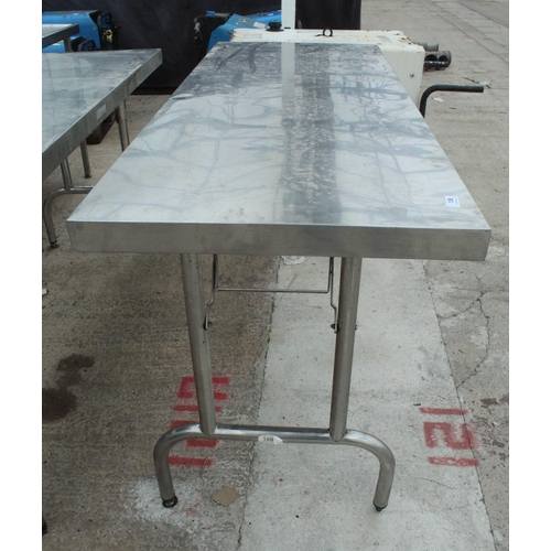 135 - STAINLESS FOLD AWAY CATERING TABLE 71