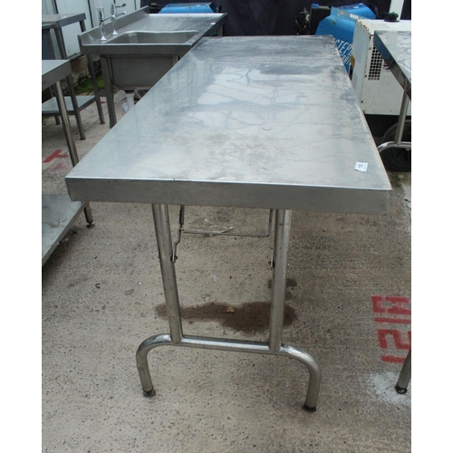 136 - STAINLESS FOLD AWAY CATERING TABLE 71