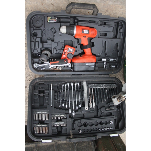 1456 - POTS AND TOOLS, B/D DRILL AND BOOTS  NO  VAT