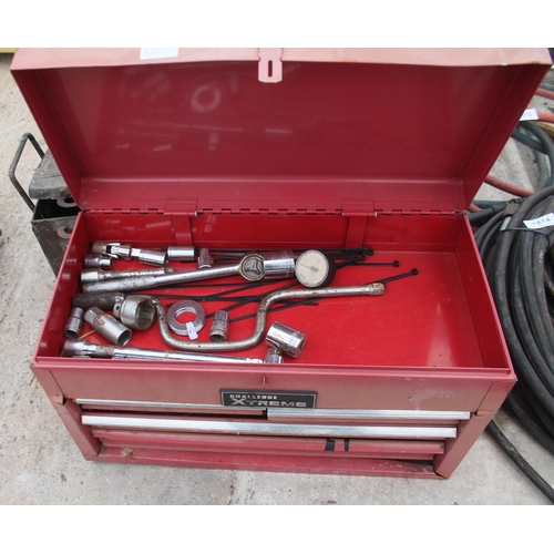 1509 - RED DRAW TOOL BOX  NO  VAT