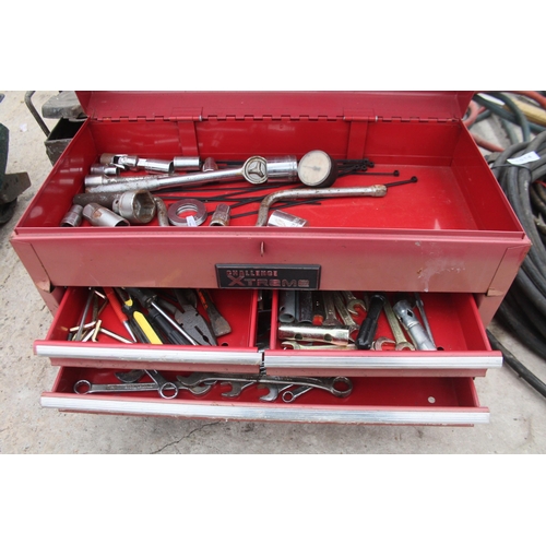 1509 - RED DRAW TOOL BOX  NO  VAT