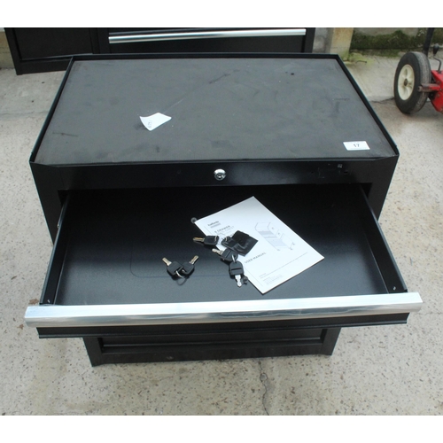 17 - NEW HALFORDS ROLL CABINET (WHEELS IN BASE)  + VAT