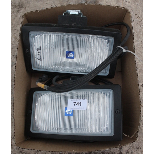 741 - PAIR OF HELLA LAMPS  + VAT