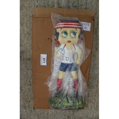 871 - CAST IRON BETTY BOOP DOOR STOP  + VAT