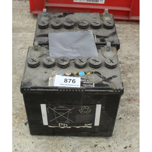 876 - 2 JCB MINI DIGGER BATTERY  + VAT