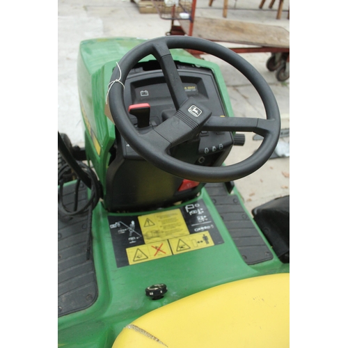 97 - JOHN DEERE LX176 KAWASAKI F12460V ENGINE TRICYCLER WITH COLLECT BOX IN VERY GOOD CONDITION, REQUIRES... 