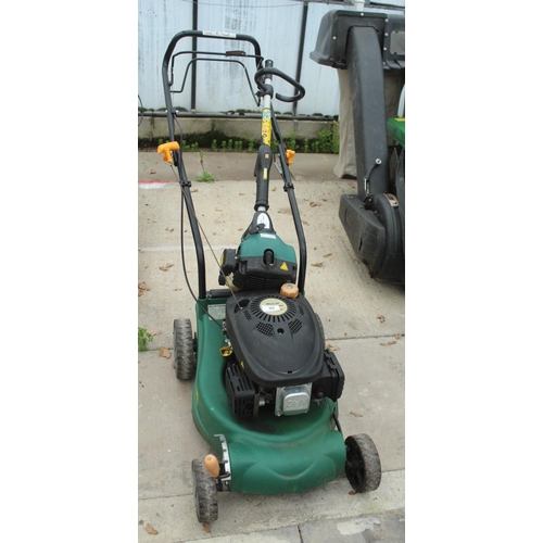 99 - POWER GREEN PETROL SELF PROPELLED   MOWER AND STRIMMER  NO VAT