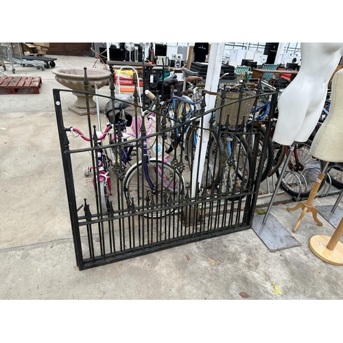 1964 - A PAIR OF WROUGHT IRON GARDEN GATES (EACH GATE W:138CM)