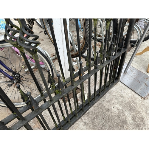 1964 - A PAIR OF WROUGHT IRON GARDEN GATES (EACH GATE W:138CM)