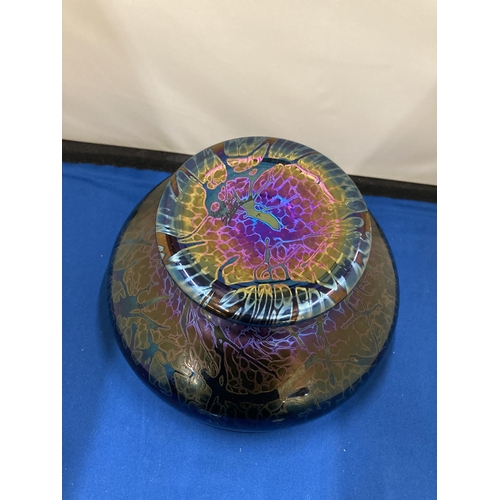 34 - A ROYAL BRIERLEY ART GLASS IRIDESCENT PEDESTAL DISH