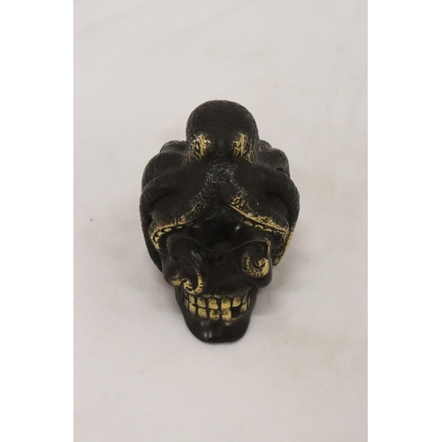 302 - A BRONZE OCTUPUS AND SKULL