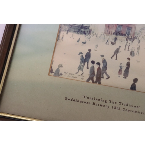 314 - A LOWRY STYLE FRAMED PRINT ENTITLED 