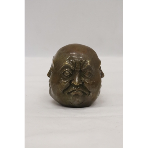 341 - ABRONZE FOUR FACED BUDDAH, HEIGHT 8CM