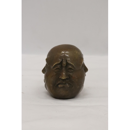 341 - ABRONZE FOUR FACED BUDDAH, HEIGHT 8CM