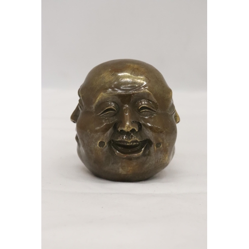 341 - ABRONZE FOUR FACED BUDDAH, HEIGHT 8CM