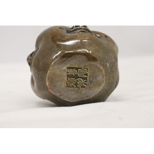 341 - ABRONZE FOUR FACED BUDDAH, HEIGHT 8CM