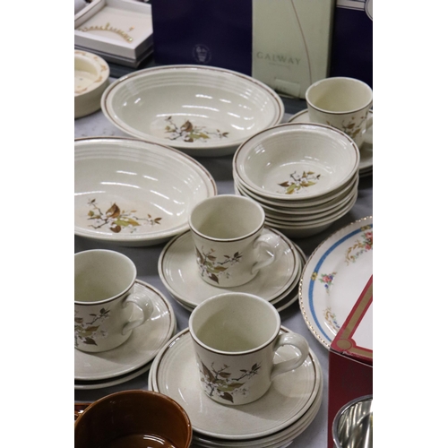 803 - A QUANTITY OF ROYAL DOULTON 'WILD CHERRY' DINNERWARE TO INCLUDE SERVING BOWLS, DESSERT BOWLS, CUPS A... 