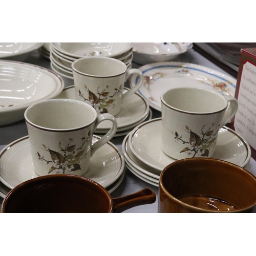 803 - A QUANTITY OF ROYAL DOULTON 'WILD CHERRY' DINNERWARE TO INCLUDE SERVING BOWLS, DESSERT BOWLS, CUPS A... 