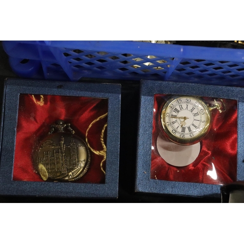 805 - A LARGE QUANTITY OF WRISTWATCHES AND MODERN POCKET WATCHES, SOME BOXED, TO INCLUDE CHRISTIN LARS 'DI... 