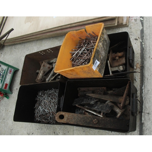 1700 - 5 BOXES OF NAILS AND HINGES  + VAT