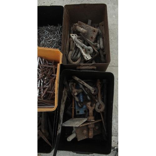 1700 - 5 BOXES OF NAILS AND HINGES  + VAT