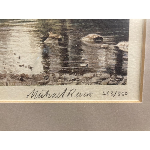 1027 - TWO FRAMED MICHAEL REVERS LANDSCAPE LIMITED EDITION 419/850 AND 463/850 PRINTS