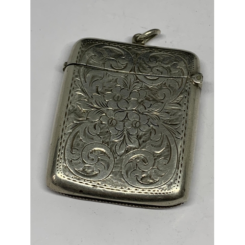 65 - A HALLMARKED BIRMINGHAM SILVER VESTA CASE