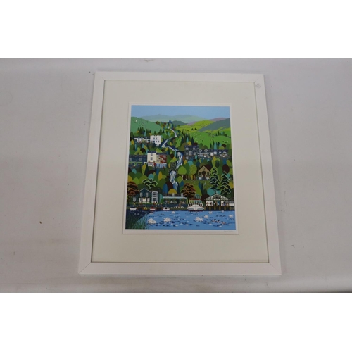 874 - TWO SIGNED LINDA MELLIN PRINTS, FRAMED, 49CM X 57CM AND 57CM X 49CM