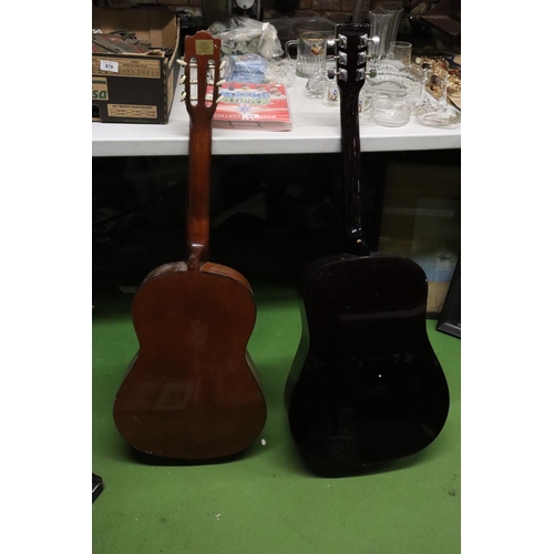 877 - TWO ACOUSTIC GUITARS, A CHANTRY AND ENCORE