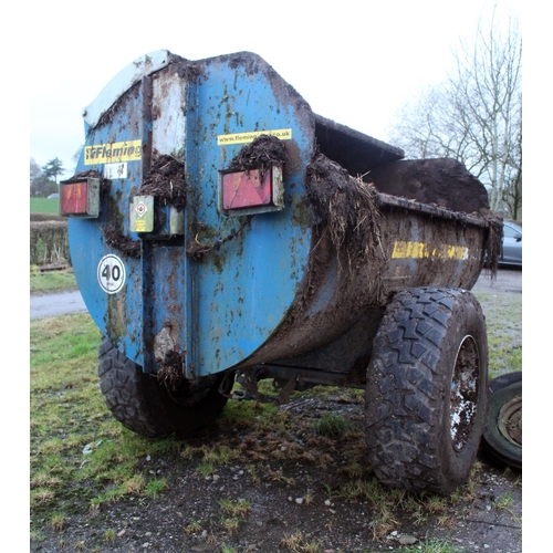 187 - A FLEMING BARREL MANURE SPREADER + VAT