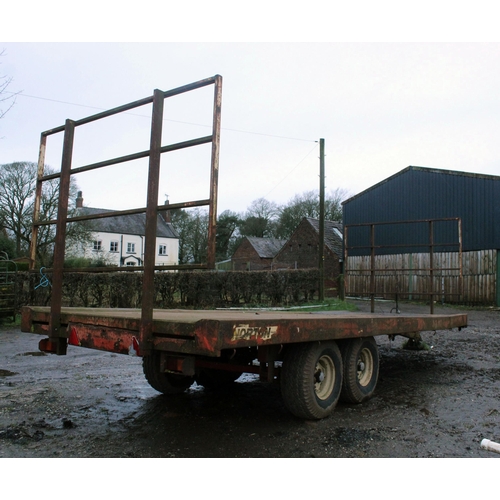 189 - A NORTON TWIN AXLE BALE TRAILER 8' WIDE   + VAT