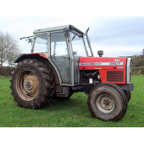 198 - MASSEY FERGUSON 390T 2 WD TRACTOR ONE OWNER FROM NEW REGISTRATION NO N352 DMA FIRST REGISTERED 21.08... 