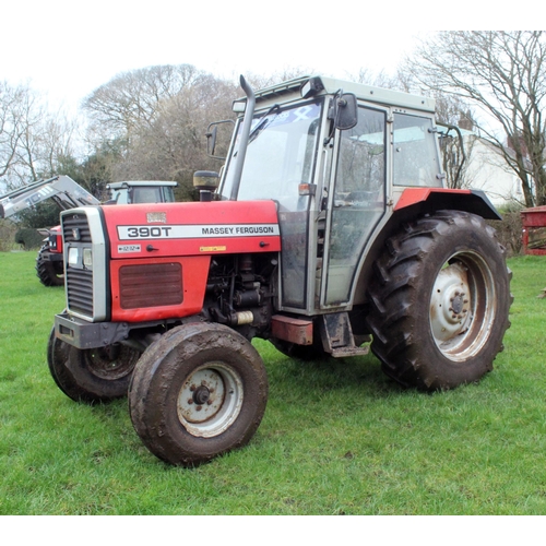 198 - MASSEY FERGUSON 390T 2 WD TRACTOR ONE OWNER FROM NEW REGISTRATION NO N352 DMA FIRST REGISTERED 21.08... 