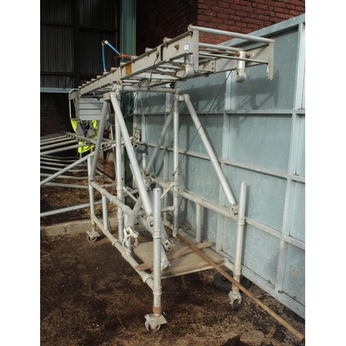 225 - EASY ALUMINIUM SWING LADDER ON BASE TO 25' HIGH  + VAT