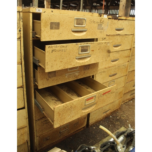 23 - 7 DRAWER METAL STORAGE CABINET  + VAT