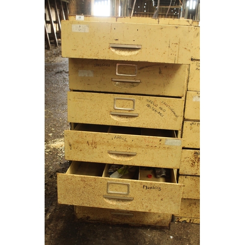 25 - 7 DRAWER METAL STORAGE CABINET  + VAT