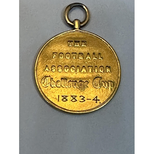 317 - AN 1883/4 F.A. CUP FINAL WINNER'S MEDAL. THIS MEDAL IS TESTED TO 22 CARAT GOLD AND WAS AWARDED TO JO... 