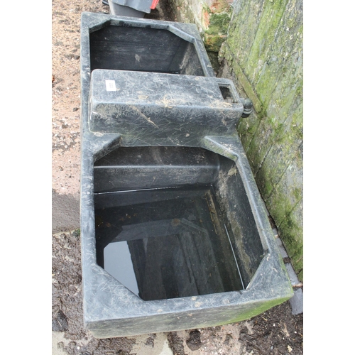 222 - BLACK PLASTIC CATTLE WATER TROUGH  + VAT