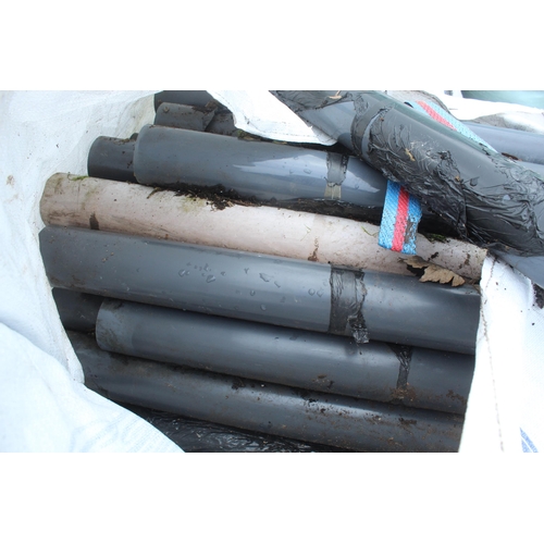 255 - THREE TOTE BAGS OF PLASTIC MAJORITY WRAP TUBES. + VAT