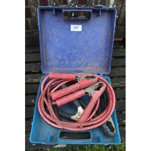 257 - SET OF JUMP LEADS IN CASE    + VAT