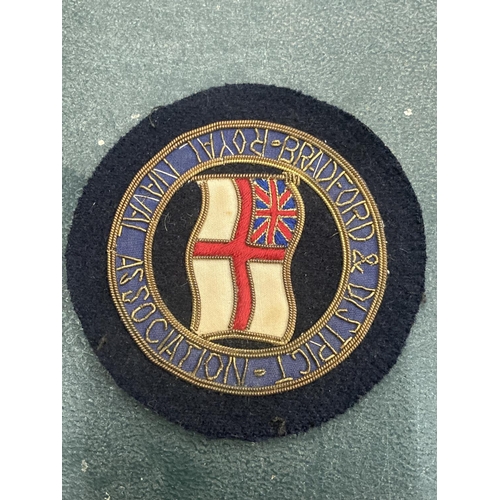 179 - A ROYAL NAVAL, BRADFORD AND DISTRICT ASSOCIATION, CLOTH BADGE