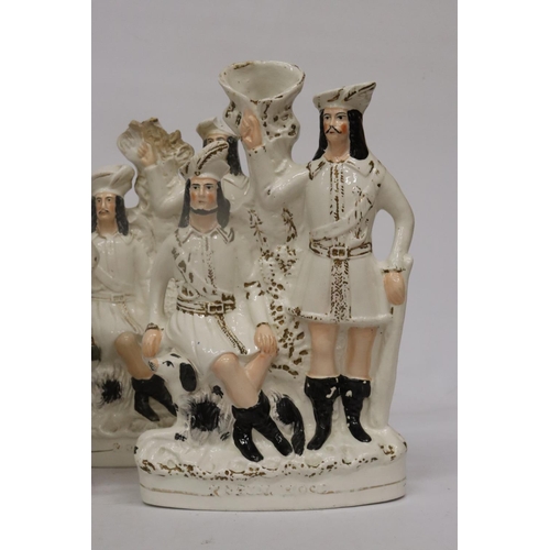 190 - FOUR LARGE STAFFORDSHIRE FLAT BACK FIGURES (A/F)