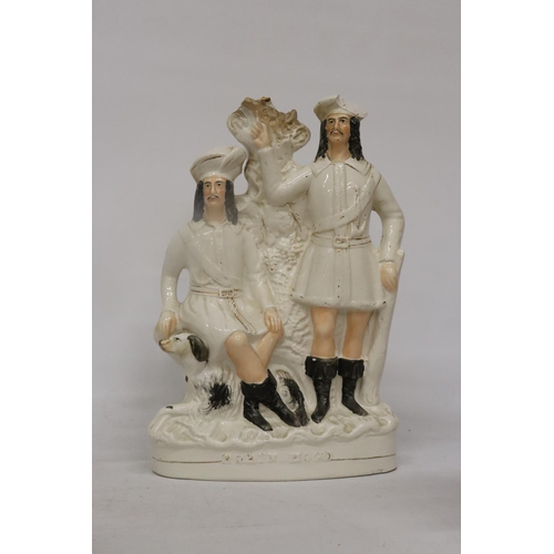 190 - FOUR LARGE STAFFORDSHIRE FLAT BACK FIGURES (A/F)