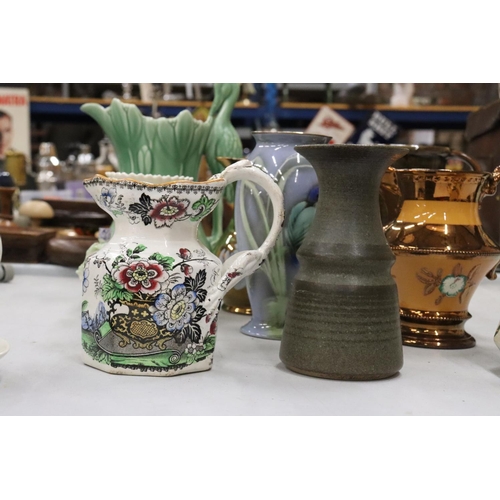 198 - A QUANTITY OF VINTAGE CERAMICS TO INCLUDE COPELAND SPODE 'LEAPING THE BROOCK' SAUCE BOAT AND SAUCER,... 