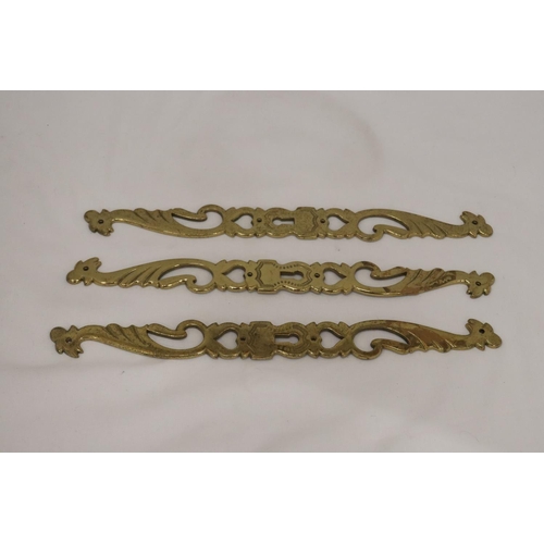 212A - THREE BRASS DOOR KEY PLATES