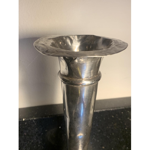 97 - A HALLMARKED SHEFFIELD SILVER VASE WITH WEIGHTED BASE HEIGHT 21.5 GRAMS