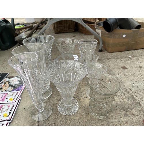 1702 - AN ASSORTMENT OF CUT GLASS VASES