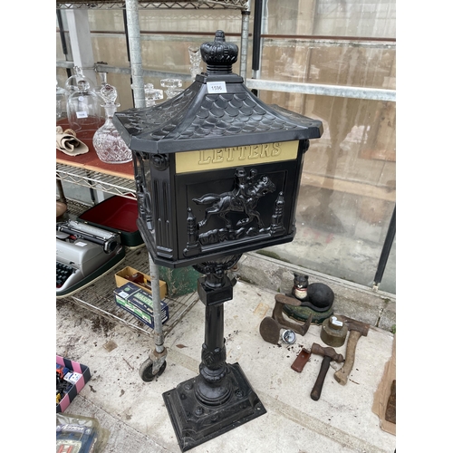 1596 - A REPRODUCTION CAST ALLOY LETTER BOX