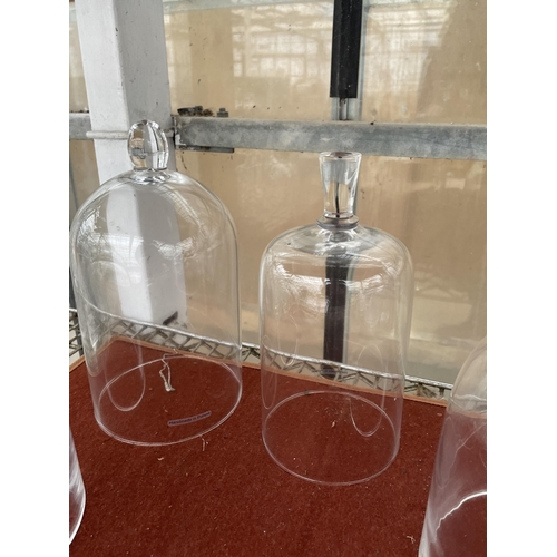 1606 - FOUR VARIOUS GLASS DISPLAY DOMES